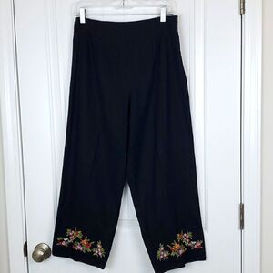 Premier International for Ladies,  Linen Embroidered Pant, Size Medium (10-12)